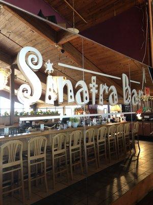 Fun Sinatra themed bar