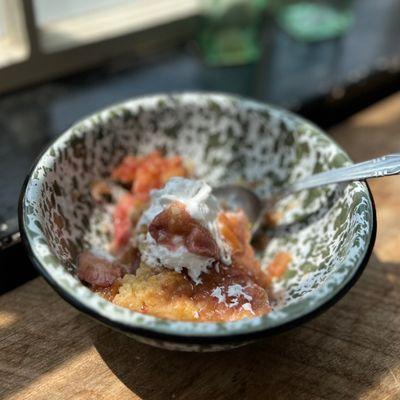 Strawberry rhubarb cobbler