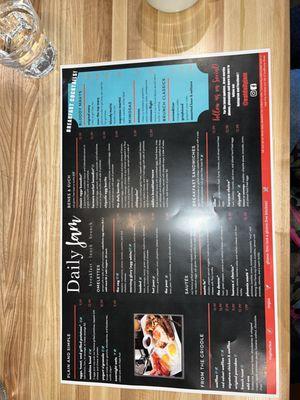 One side of the menu