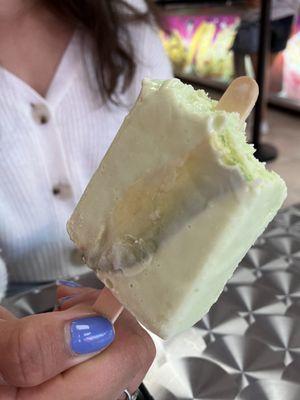 The avocado popsicle was creamy and delicious