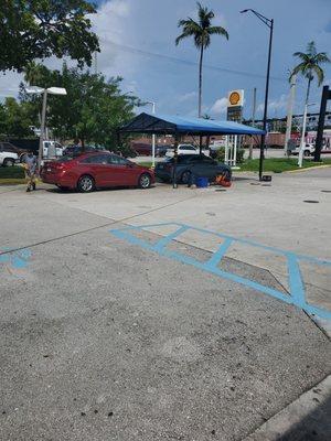 The car wash opened recently and is amazing! They t  ook out the car mats and vacuumed until it was perfect! The guys here are excellent!