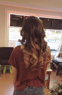 Ombre hair and curl