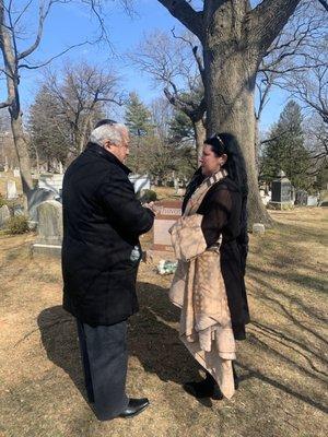 Blank tomb stone in the background