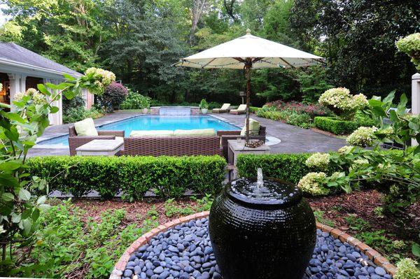 Design & Installation / Maintenance / Seasonal Color / Pools, Patios & Spas / Hardscapes / Trees / Lighting / Irrigation