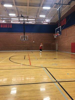 Basketball in the lower gym