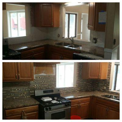 Before and after tile