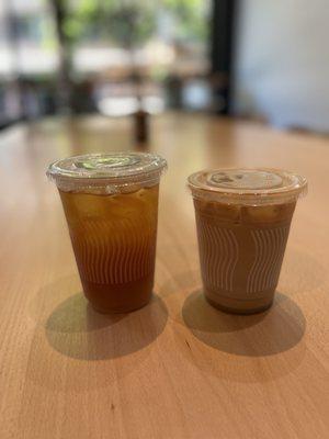 Ginger Cold Brew Sparkler and Iced Rose Gold Latte