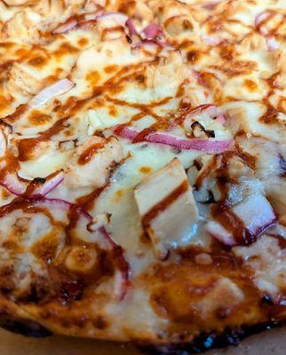 Close up of the BBQ Chicken Pizza