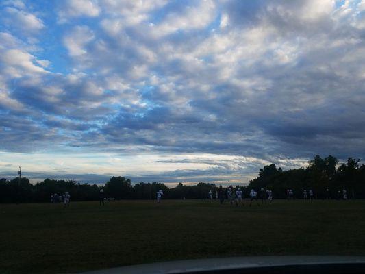 Beautiful evening for football