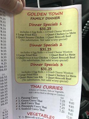 Get a dinner special, great deal!