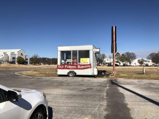 At the Claremore VFW parking lot across the street from the Claremore rec center