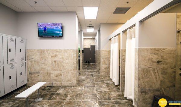 On-site restrooms + locker rooms with showers