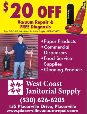 Use this coupon anytime for a discount off your vacuum repair.