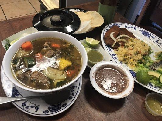 This meat stew is so rich and tasty! Ask for a Champurrado too!