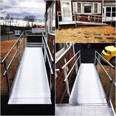 Aluminum Wheelchair ramps create easy access to homes with multiple steps to enter.