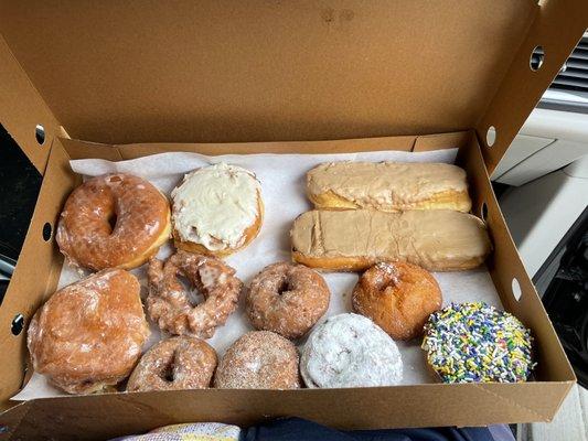 Box of donuts. Custard cream are the best.