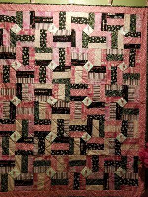 Lovely pink ribbon quilt