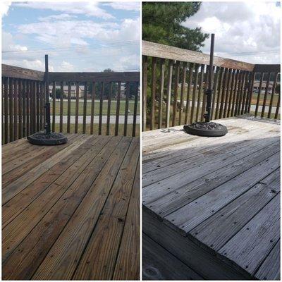 Pressure washing your deck makes a huge difference.