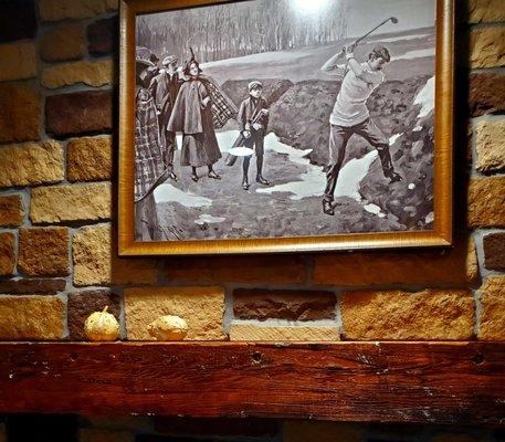 Close up of the antique framed photo over the fireplace - (8/29/2021)