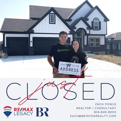 Congratulations to my clients for closing on their first home!! It was such an honor to help them build their dream home!!!