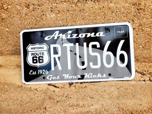 Route 66 Arizona License Plate