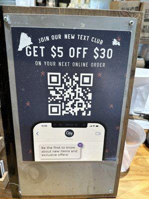 Join their text club and download their app for great bonuses!