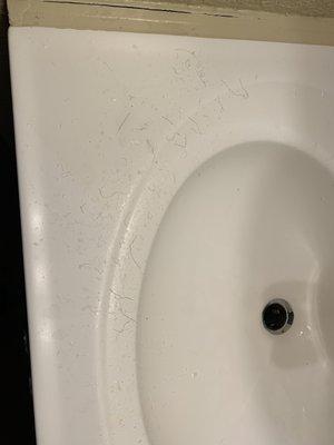 Sink covered in hair !