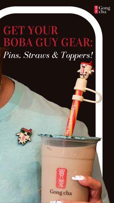 Pin, straw & straw topper, collect them all!