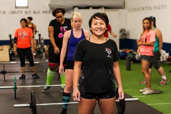 Ladies ready to Throwdown some Power Cleans