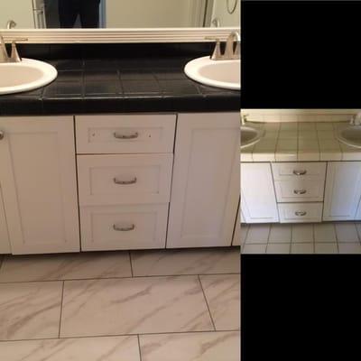 Midnight Sky stone finish, before and after. Looks great!