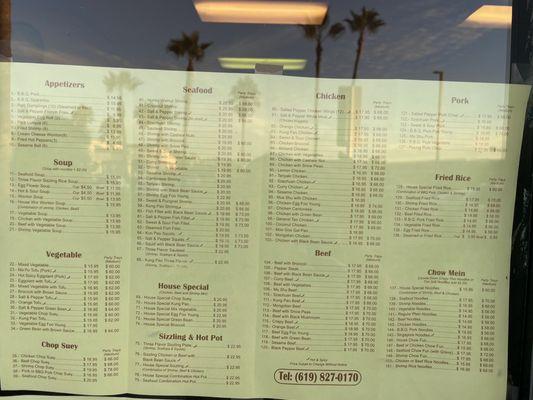 Updated menu