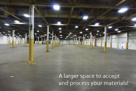 We have over 175,000 of square feet to accept and process your materials