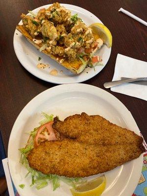 Flounder Sandwich, Oyster Po Boy