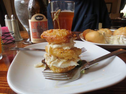 Fried green tomato tower.