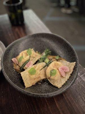 Ravioli (lavender ricotta, butternut squash, grilled broccolini)