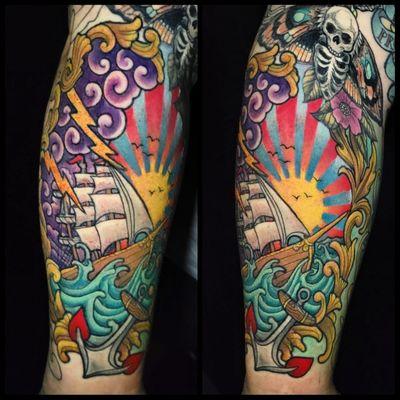 Ship tattoo by Chris