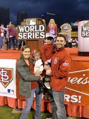 The Vidan Family at Busch Stadium as the St. Louis Cardinals were presented with the 2011  World Series Trophy