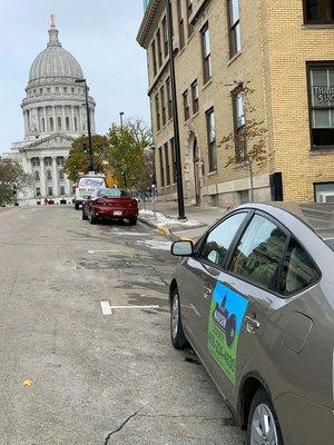 Parking next to the gorgeous famous building.