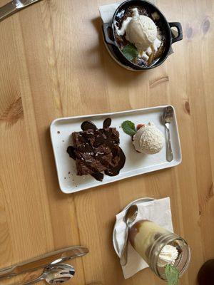 All 3 desserts including the Chocolate Walnut Brownie