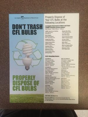 I use a ton of these CFL bulbs! I didn't know they had to be properly disposed of!  ... The more you know!