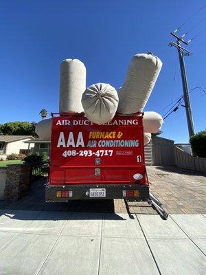 AAA Furnace and Air Conditioning's custom truck with vacuum system