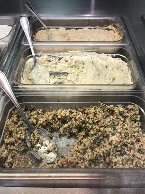 Some of the side dishes: tabouli, baba ganoush and hummus