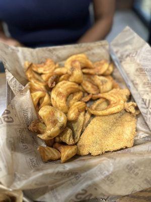 Catfish basket with Greek fries