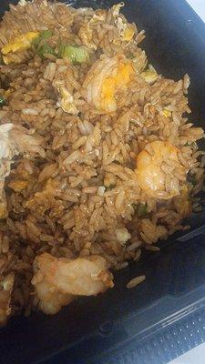 Jumbo shrimp fried rice. Could use just a few more shrimp.