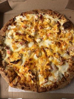 Seafood Alfredo Pizza