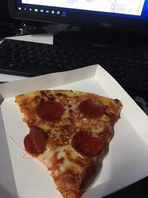 Work lunch on the cheap and quick. $3.33 for two slices.