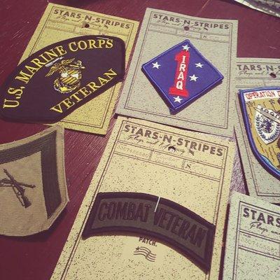 Tons of patches, uniforms, surplus, antique military stuff, dogtags, custom stuff. I love it!