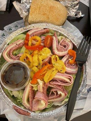 Antipasto salad with house balsamic & roll