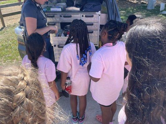 Learning about supplies required for caring for horses