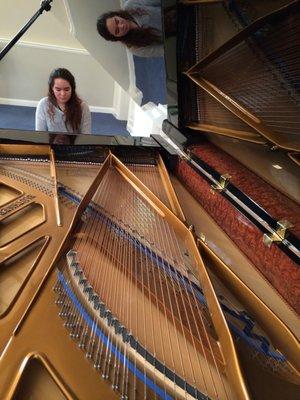 Monthly student recitals are performed on a 9 ft. grand piano for piano students and include a professional accompanist for instrumentalist